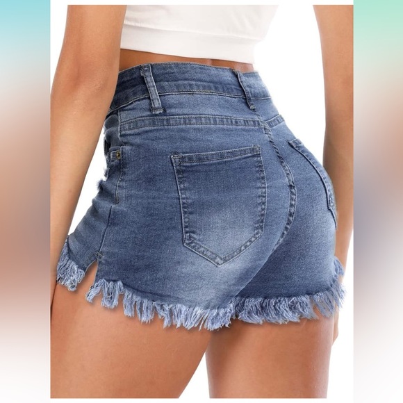 πHost Pickπ High Rise Light Wash Stretchy Distressed Shorts Size XS - Picture 14 of 14